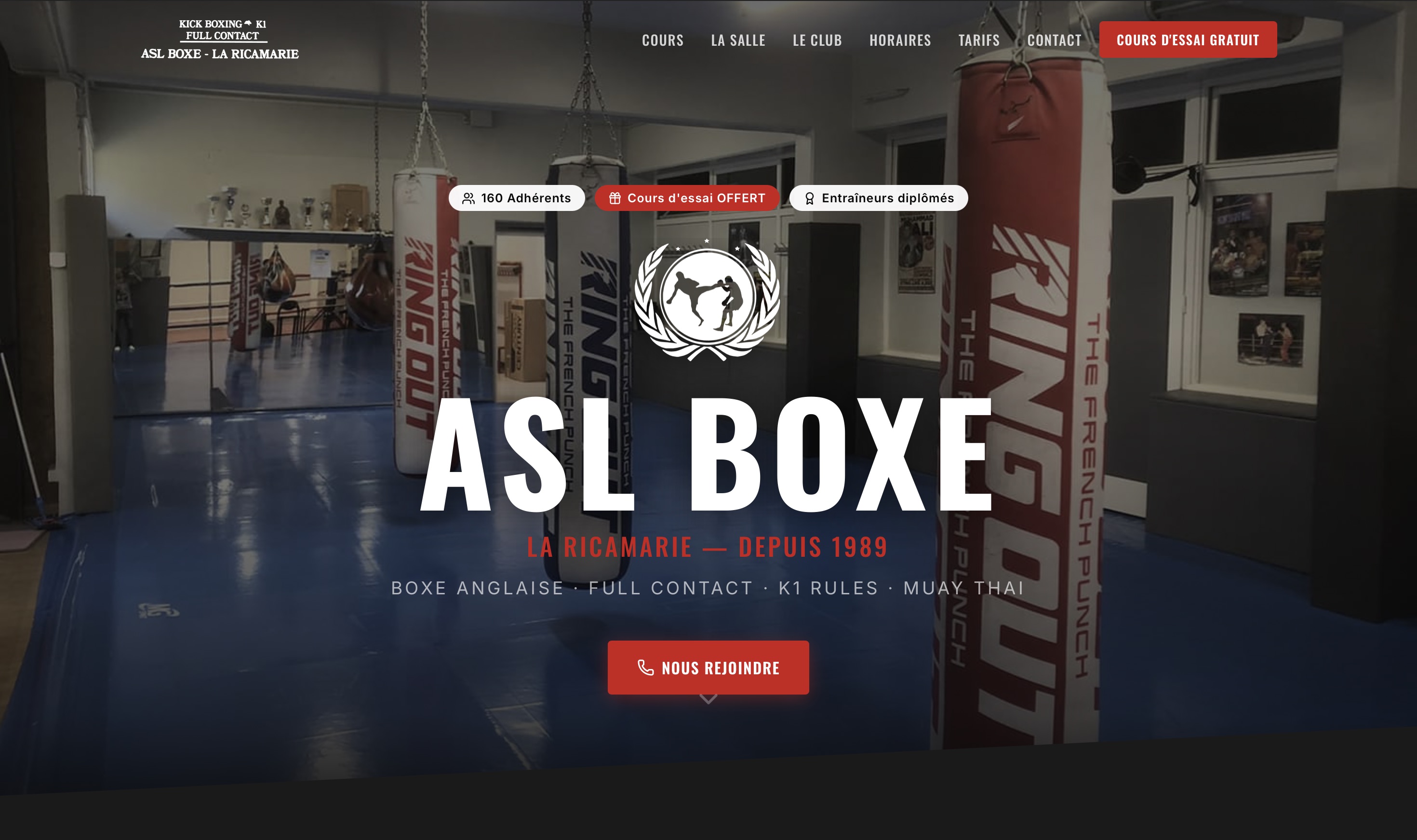 Aperçu du site ASL Boxe