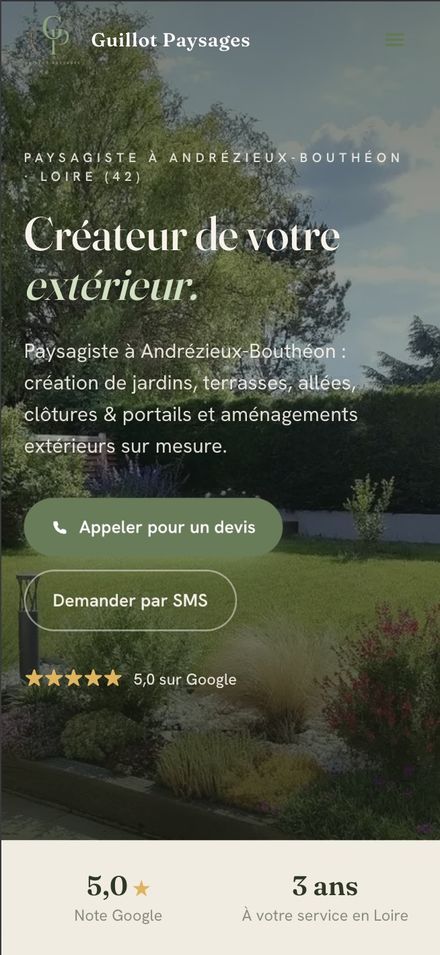Aperçu du site Guillot Paysages