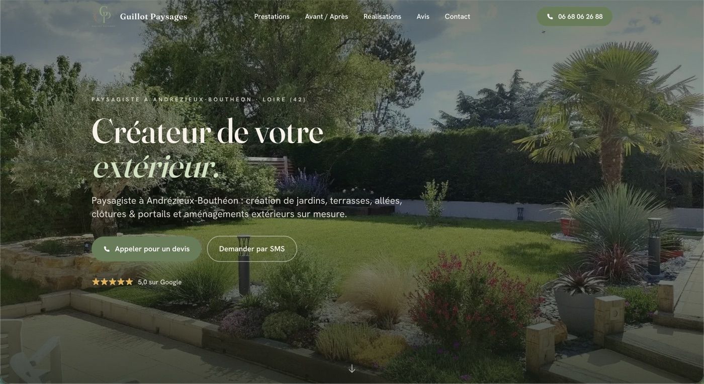 Aperçu du site Guillot Paysages