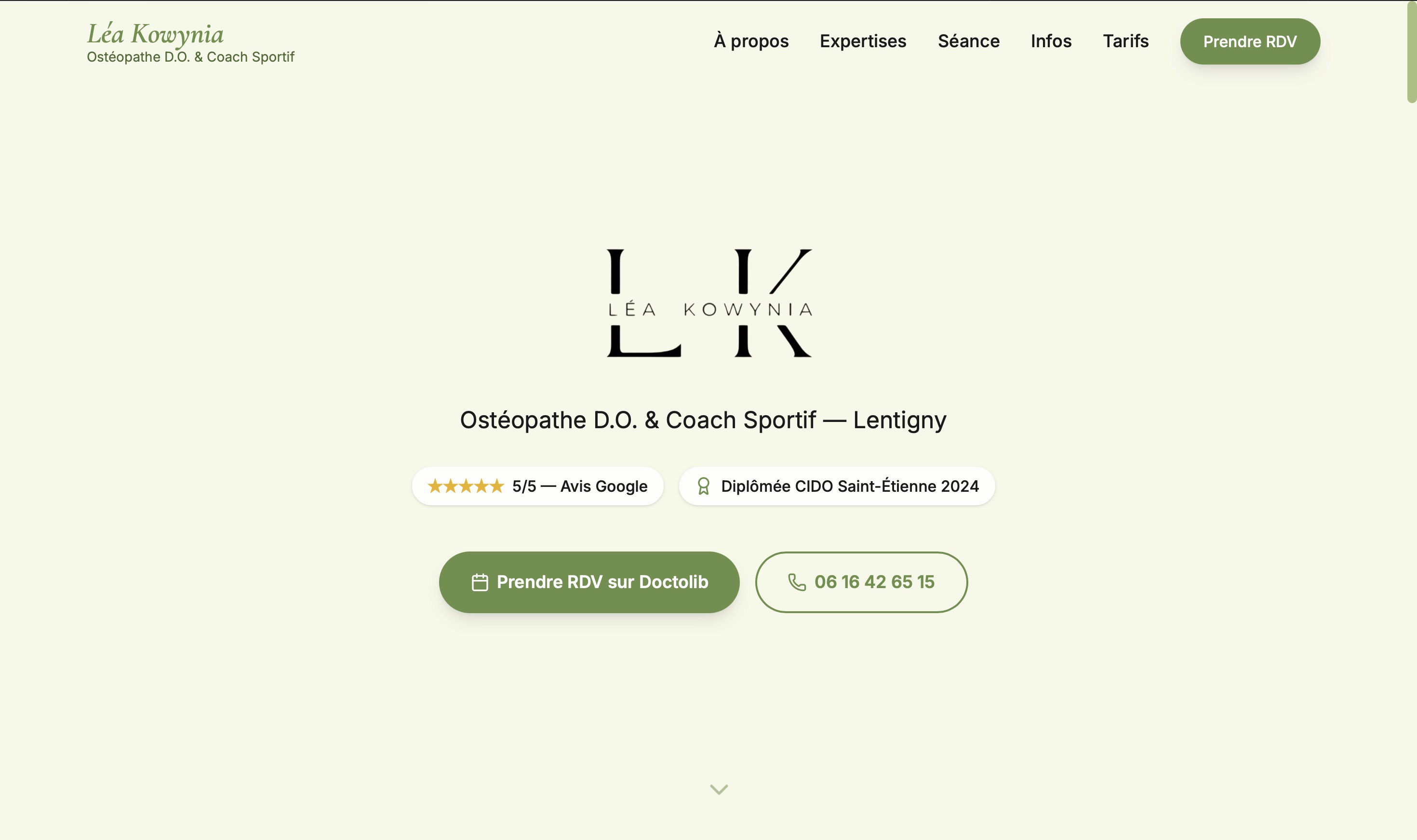 Aperçu du site Léa Kowynia