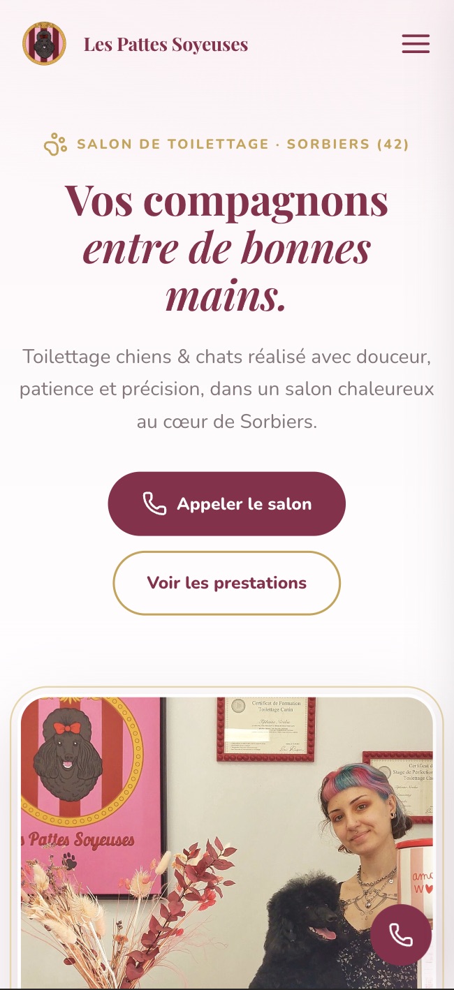 Aperçu du site Les Pattes Soyeuses